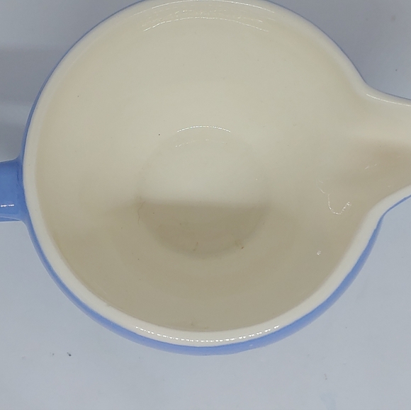Harker Pottery White Rose Carv-Kraft Creamer and Sugar Bowls Powder Blue Vintage - Picture 5 of 16